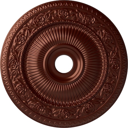 Ekena Millwork Logan Ceiling Medallion (Fits Canopies up to 6 1/8"), 24 1/4"OD x 3 7/8"ID x 2"P, Antique Copper CM24LO1ACS
